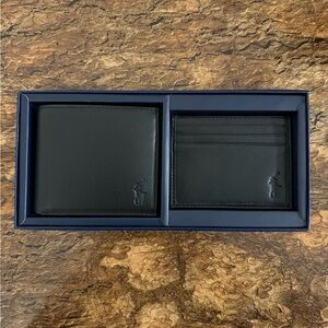 Polo Ralph Lauren Wallet Gift Set Black Leather